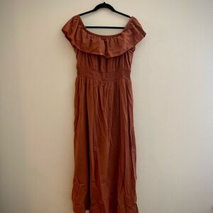 Old Navy Brown Strapless Ruffled Sundress